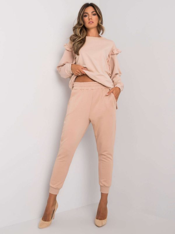 Beige Clancy Cotton Sweatpants