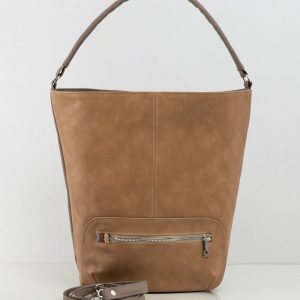 Beige soft bag made of eco leather