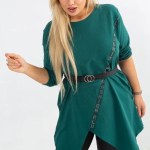 Dark green tunic plus size Pause