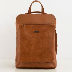 Light brown eco-leather backpack