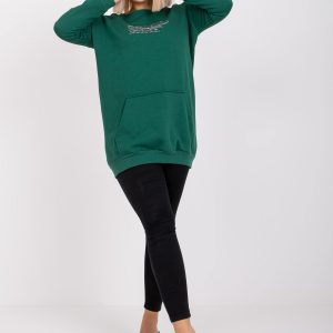 Desiree Dark Green Plus Size Sweatshirt Long Sleeve