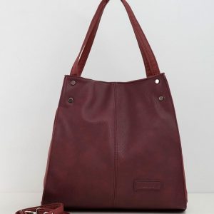 Burgundy large bag made of eco leather