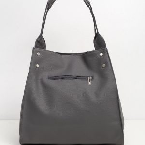 Silver-grey faux leather handbag