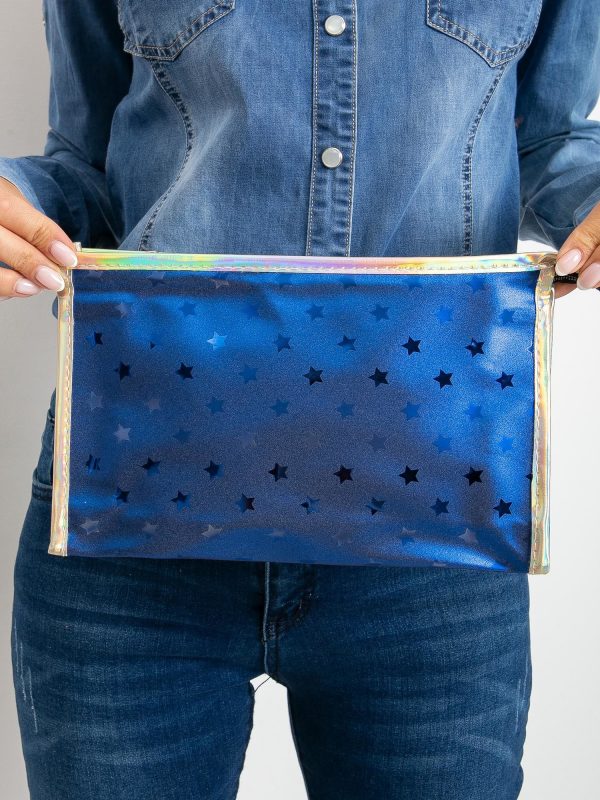 Dark blue cosmetic bag with stars