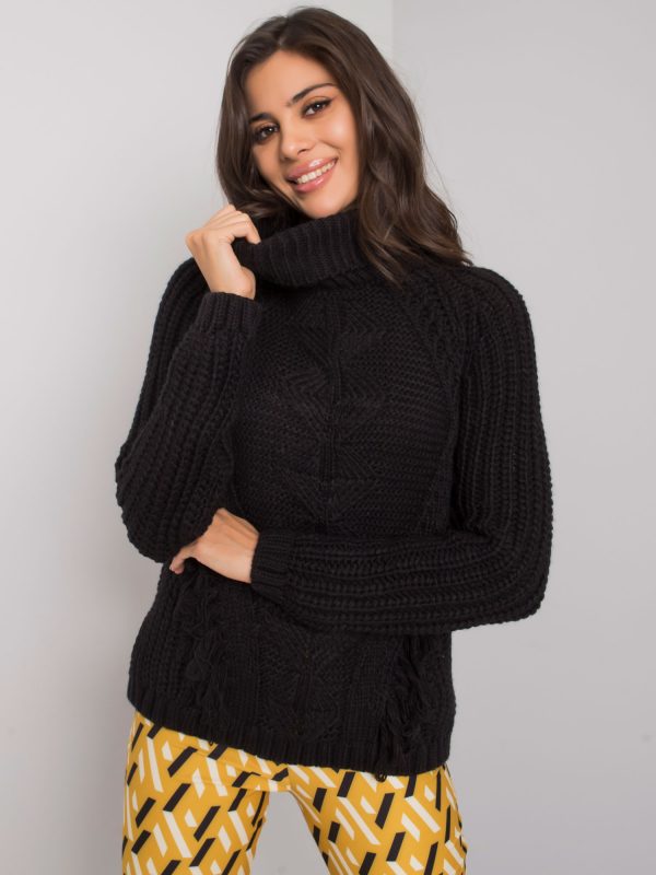 Women's black turtleneck sweater Winchester RUE PARIS