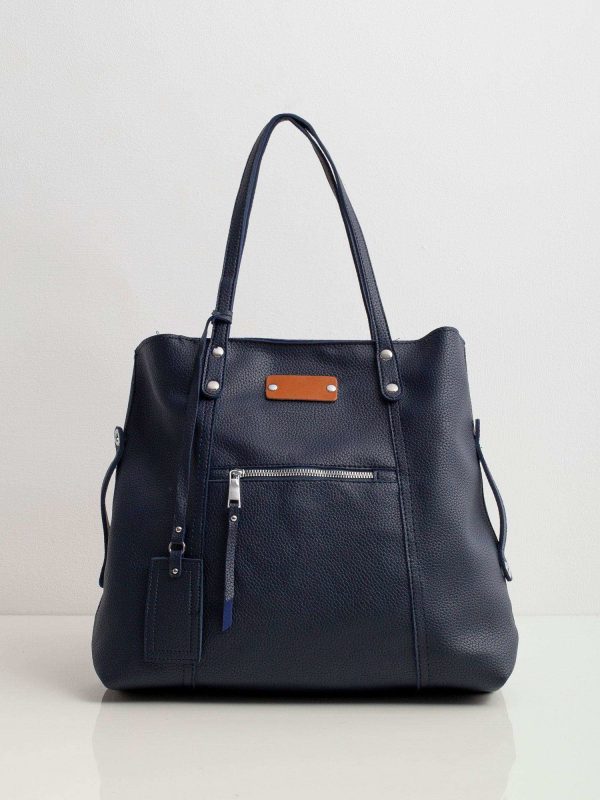 Dark blue women's bag in eco-leather