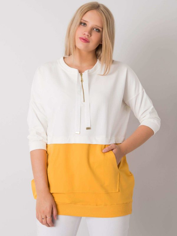 Ecru Yellow Plus Size Tunic Philomene Cotton