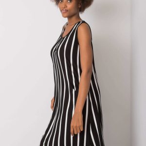 John's black and white viscose dress