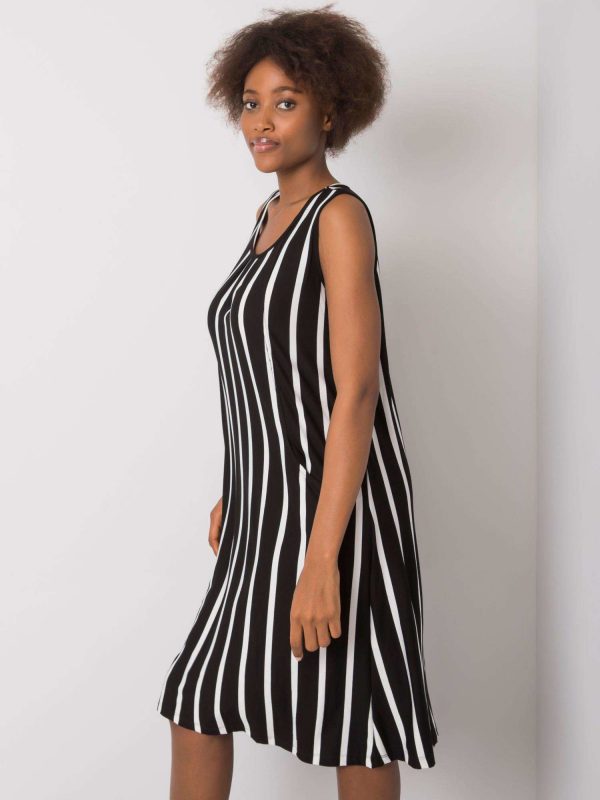 John's black and white viscose dress