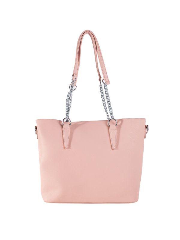 Pink Capacious Eco Leather Shoulder Bag