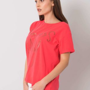 Coral T-shirt with Aosta print