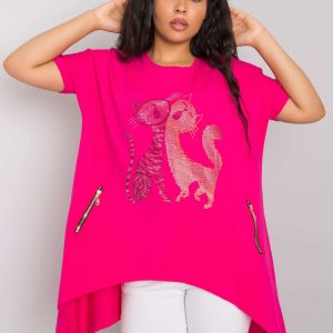 Fuchsia plus size Midge blouse