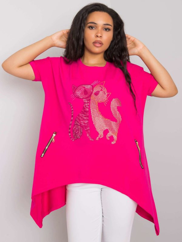 Fuchsia plus size Midge blouse