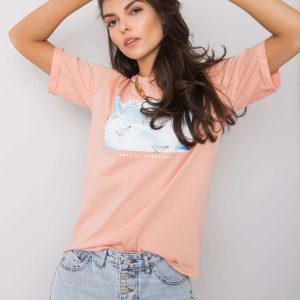 Salmon t-shirt with print Dael