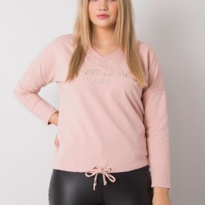 Dirty pink plus size blouse with Sherilyn inscription