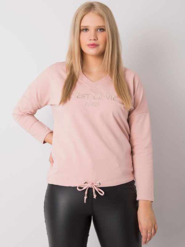 Dirty pink plus size blouse with Sherilyn inscription