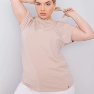 Beige T-shirt plus size Leanne