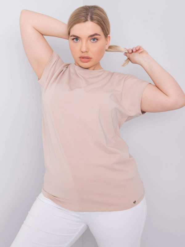 Beige T-shirt plus size Leanne