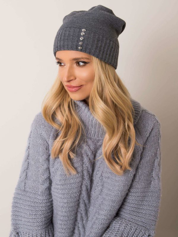 Dark gray women's hat RUE PARIS