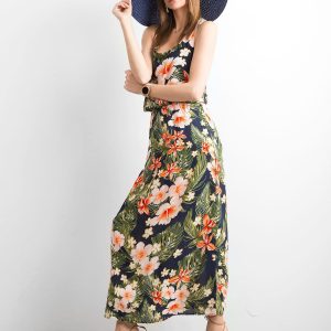 Navy blue floral summer dress