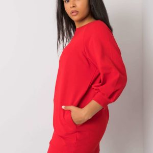 Red plus size sweatshirt with Savine pockets