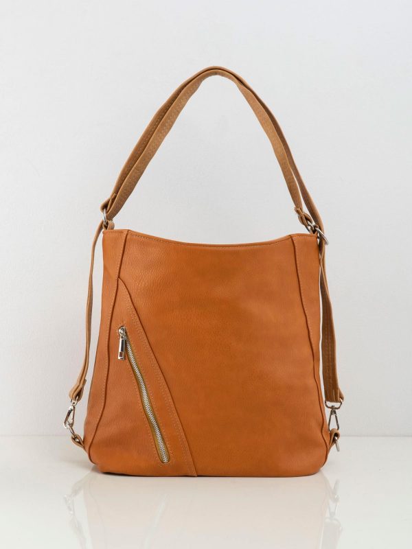 Light brown eco-leather handbag