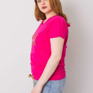 Fuchsia plus size blouse with Lavender binding