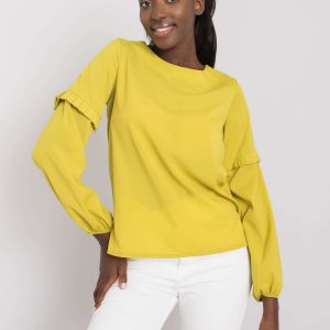 Light green blouse with round neck Makenna