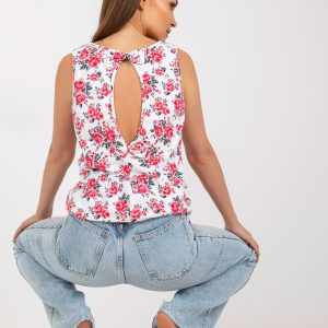 White Summer Women's Floral Top