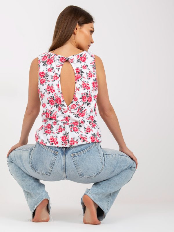 White Summer Women's Floral Top