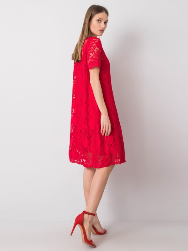 Red Madeline Lace Dress