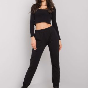 Cindy RUE PARIS black sweatpants with buttons