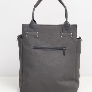 Grey women's bag made of eco leather