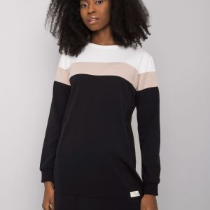 Ecru-black casual dress Sofia