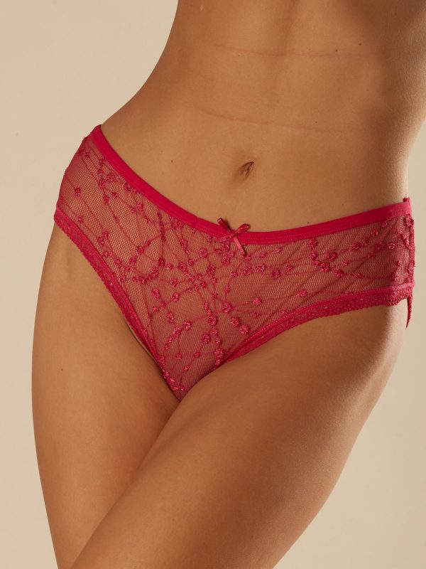 Dark pink mesh panties