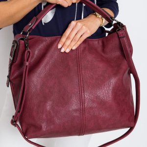 Burgundy bag with detachable strap