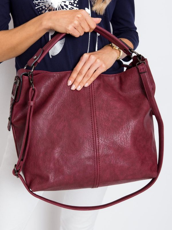 Burgundy bag with detachable strap