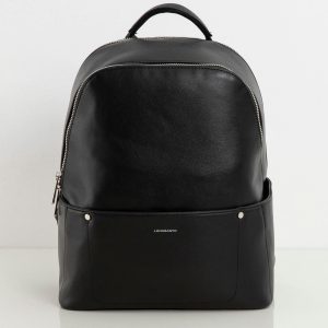 Black Large Eco Leather Backpack