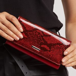 Dark Red Animal Motif Wallet