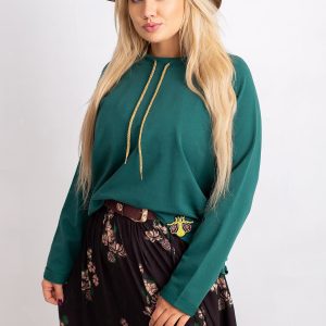 Dark Green Plus Size Sweatshirt Vacay