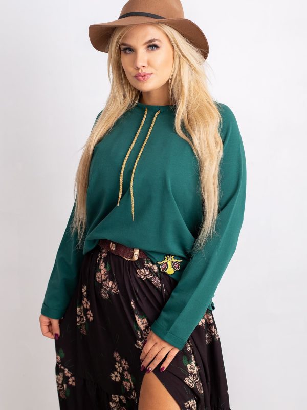 Dark Green Plus Size Sweatshirt Vacay