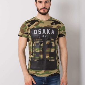 Khaki t-shirt for men's camo print Preston