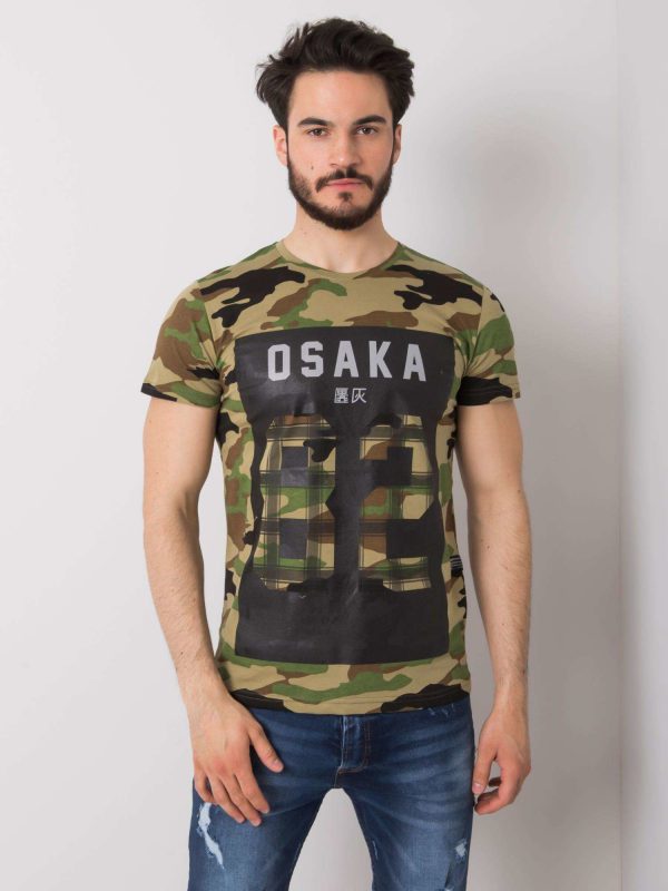 Khaki t-shirt for men's camo print Preston