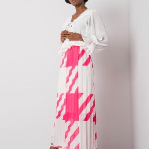 Dark Pink Pleated Maxi Skirt Isidora