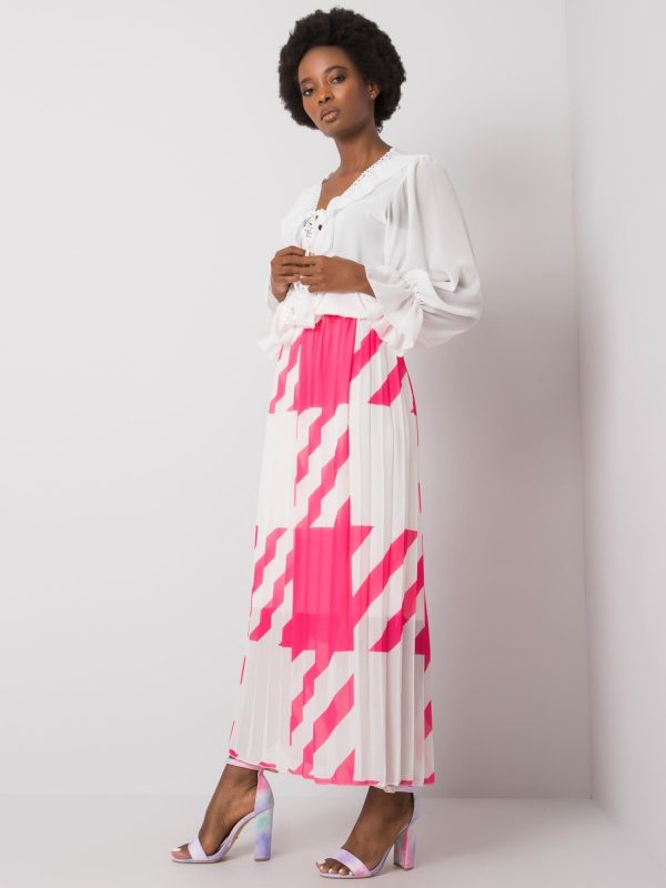 Dark Pink Pleated Maxi Skirt Isidora