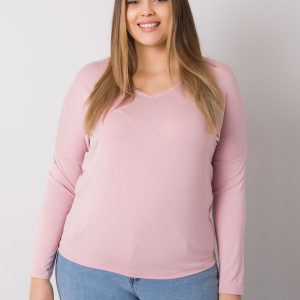 Pink plain blouse plus size Elisa