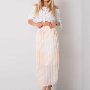 Beige Pleated Maxi Skirt Isidora