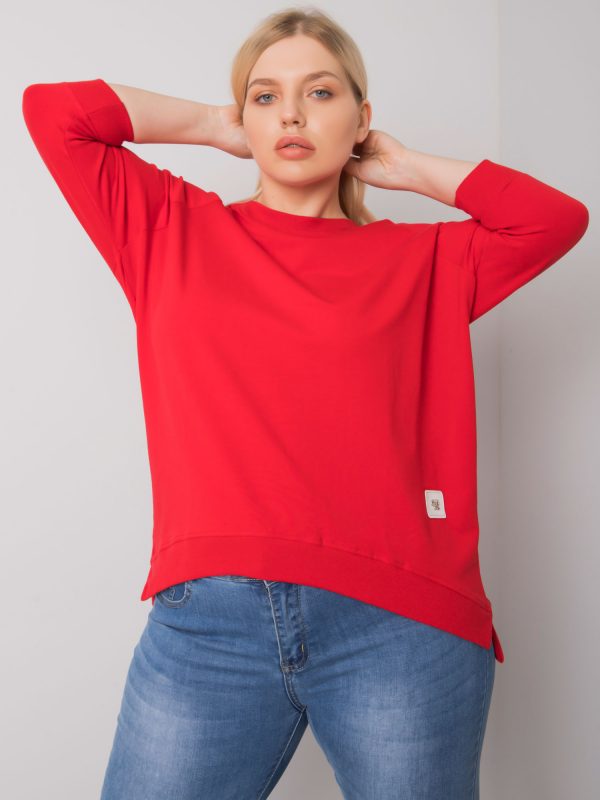 Ninetta Red Plus Size Cotton Sweatshirt