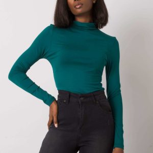 RUE PARIS Dark green Cassie blouse