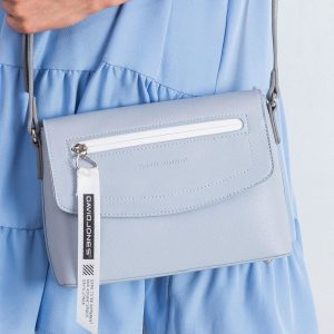 Light blue eco-leather women's handbag